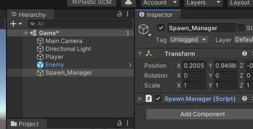 Script now included in GameObject
